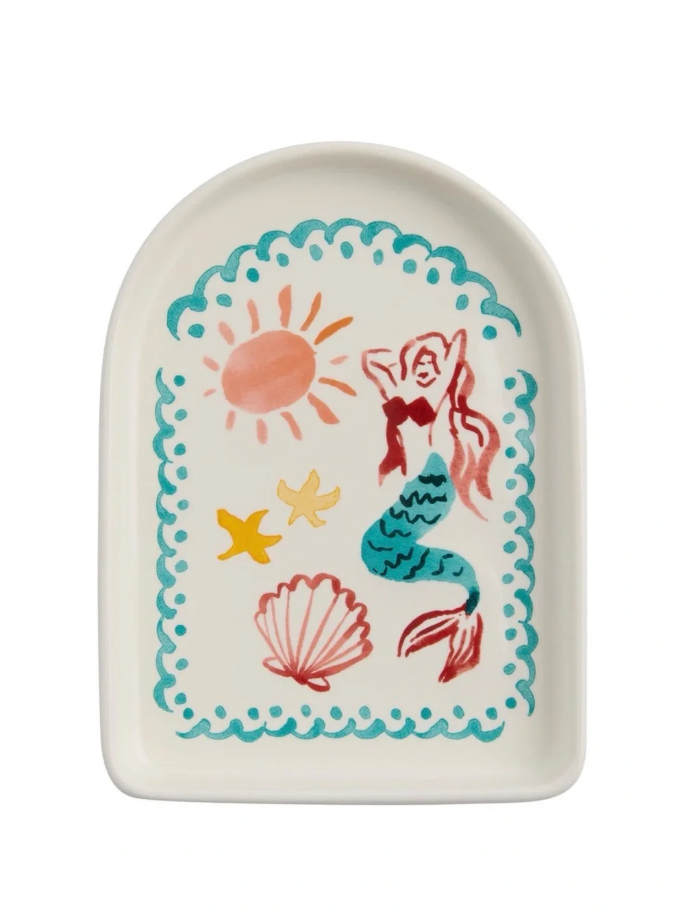 1 NEW Watercolor Mermaid Club Small Bites Appetizer Plate / Trinket Dish